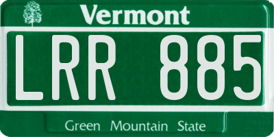 VT license plate LRR885