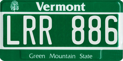 VT license plate LRR886