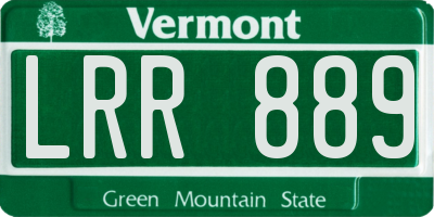 VT license plate LRR889