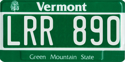 VT license plate LRR890