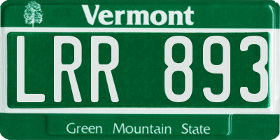 VT license plate LRR893
