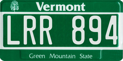 VT license plate LRR894
