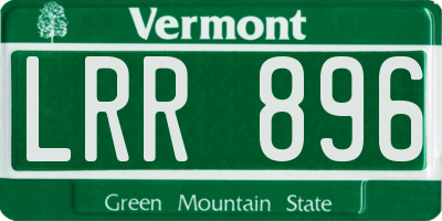 VT license plate LRR896