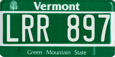 VT license plate LRR897