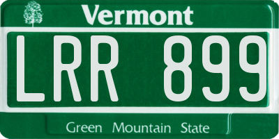 VT license plate LRR899