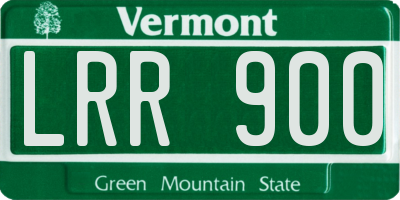 VT license plate LRR900