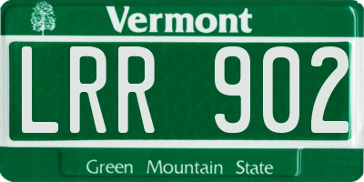 VT license plate LRR902