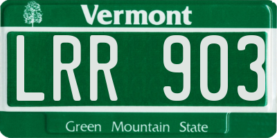VT license plate LRR903