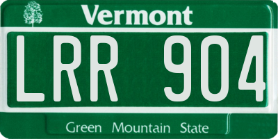 VT license plate LRR904