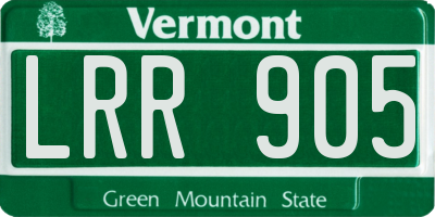 VT license plate LRR905
