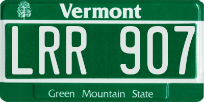VT license plate LRR907
