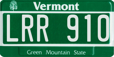 VT license plate LRR910