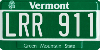 VT license plate LRR911