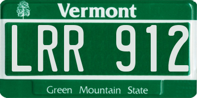 VT license plate LRR912