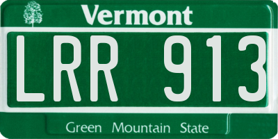 VT license plate LRR913