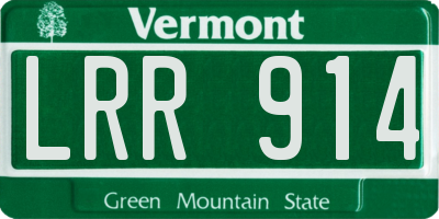 VT license plate LRR914