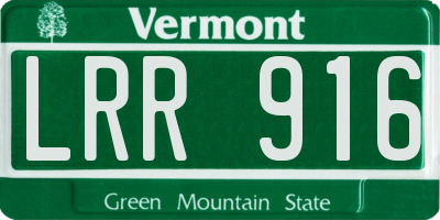 VT license plate LRR916