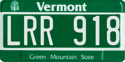 VT license plate LRR918