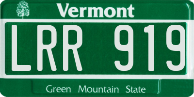 VT license plate LRR919