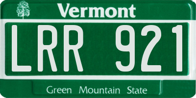 VT license plate LRR921