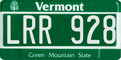 VT license plate LRR928