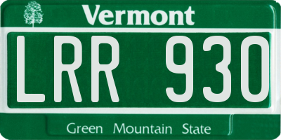 VT license plate LRR930