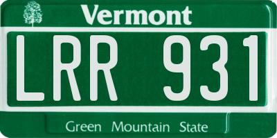 VT license plate LRR931