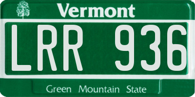 VT license plate LRR936