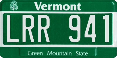 VT license plate LRR941