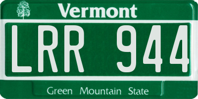 VT license plate LRR944