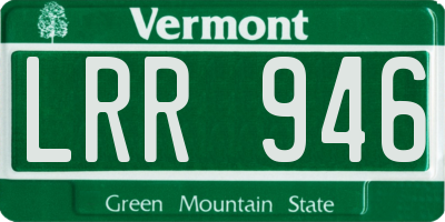 VT license plate LRR946