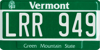 VT license plate LRR949