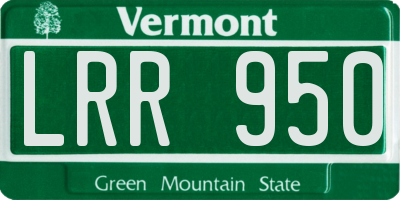 VT license plate LRR950