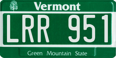 VT license plate LRR951