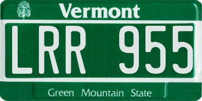 VT license plate LRR955