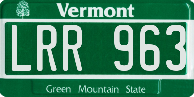 VT license plate LRR963