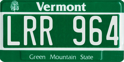 VT license plate LRR964