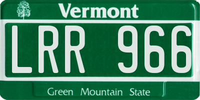 VT license plate LRR966