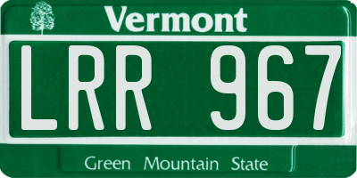 VT license plate LRR967