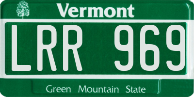 VT license plate LRR969