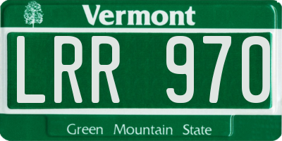 VT license plate LRR970