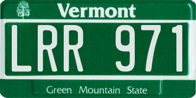 VT license plate LRR971