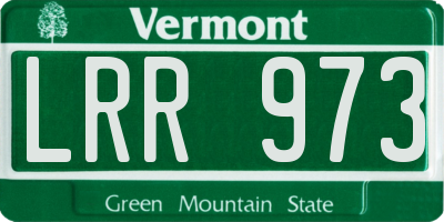 VT license plate LRR973