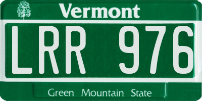VT license plate LRR976