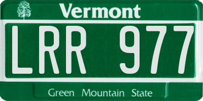VT license plate LRR977
