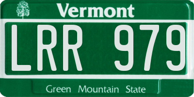 VT license plate LRR979