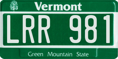 VT license plate LRR981