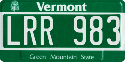 VT license plate LRR983