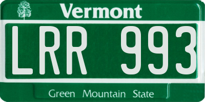 VT license plate LRR993
