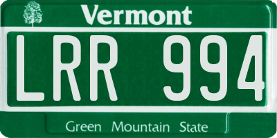 VT license plate LRR994